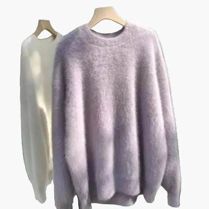 Dame sweater løs oversize stil til efterår og vinter, moderigtig basis sweater