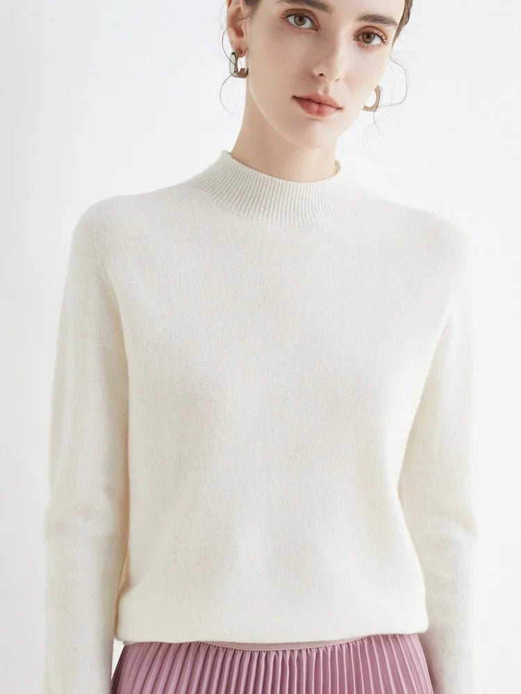 Damen Rollkragenpullover Strickpullover Einfarbig Langarm Weiches Material