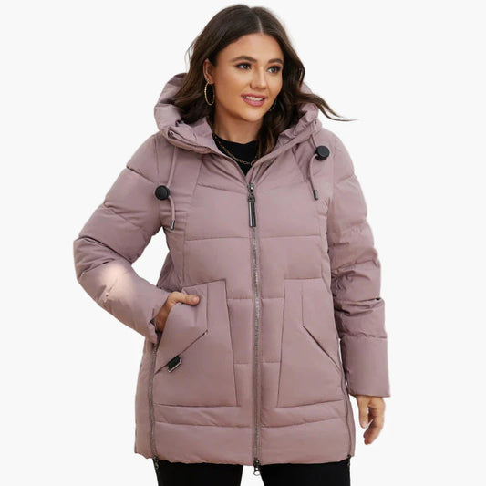 Dames winter gewatteerde jas met capuchon – Modieuze plus size korte mantel voor dagelijks gebruik en outdoor