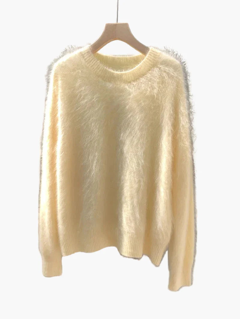 Dame sweater løs oversize stil til efterår og vinter, moderigtig basis sweater