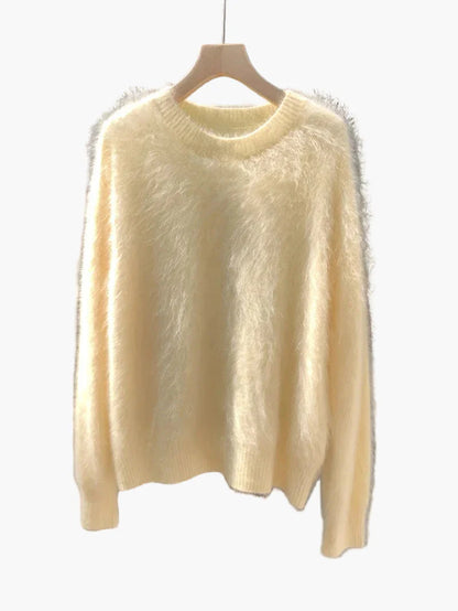 Dame sweater løs oversize stil til efterår og vinter, moderigtig basis sweater