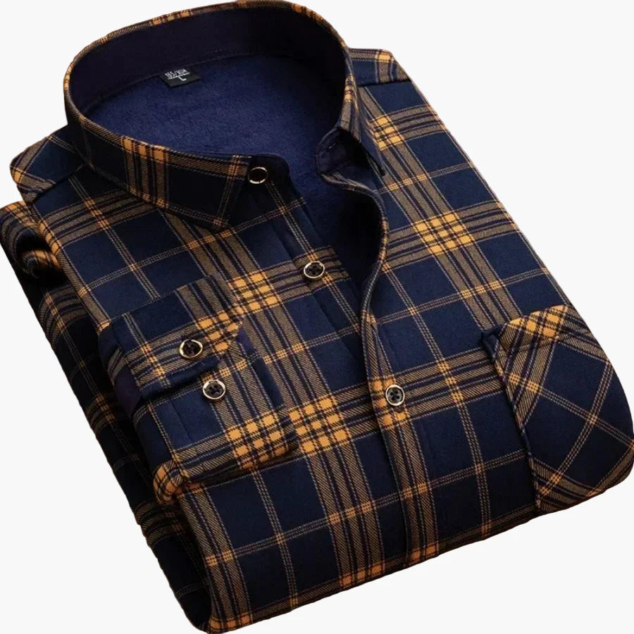 Camicia da uomo casual a quadri, camicia moderna a maniche lunghe per quotidiano e ufficio