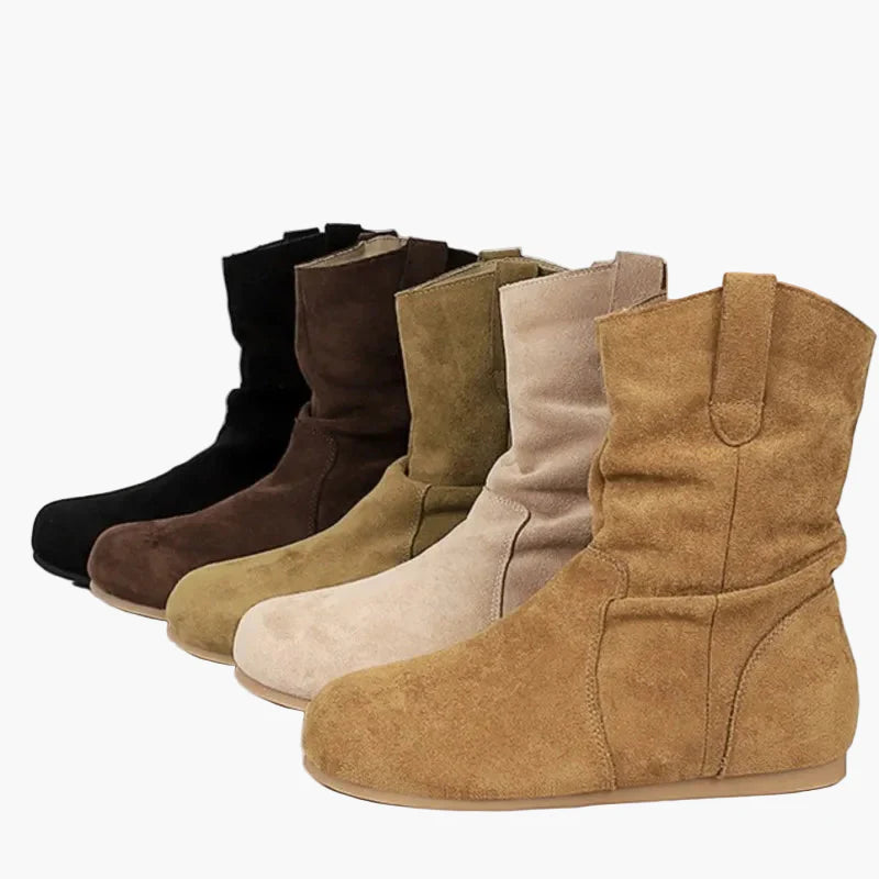 Stivaletti da donna per tempo libero, stivali a calzata facile, look vintage, comfort