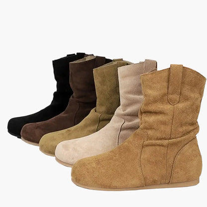 Stivaletti da donna per tempo libero, stivali a calzata facile, look vintage, comfort