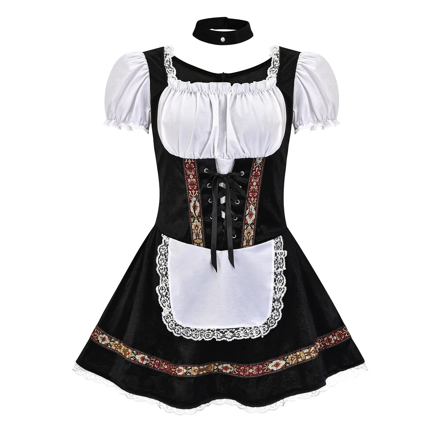 Damekostyme med dirndl, forkle og choker