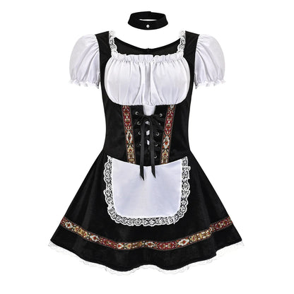 Damekostyme med dirndl, forkle og choker