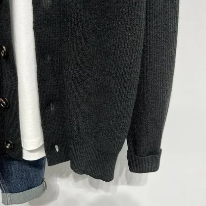 Herre strikke-cardigan i casual stil – Moteriktig fritidsstil med knappelukking