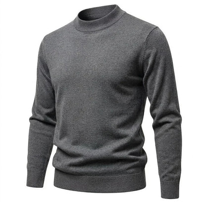 Herren Rollkragenpullover Basic Strickpullover Hochgeschlossen Cremefarben
