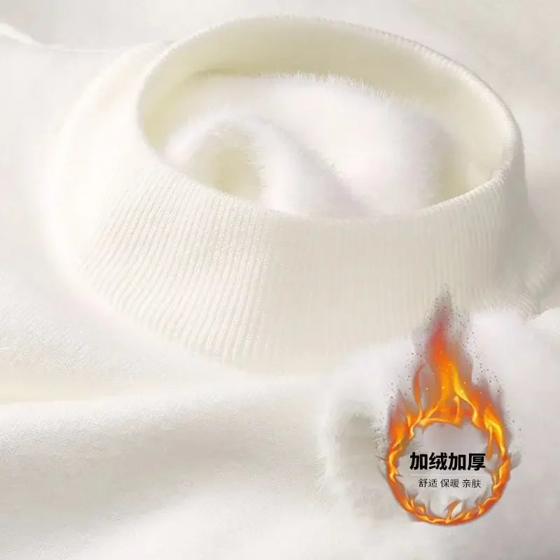 Pull unisexe avec doublure polaire chaude, col roulé ou col rond, différentes couleurs