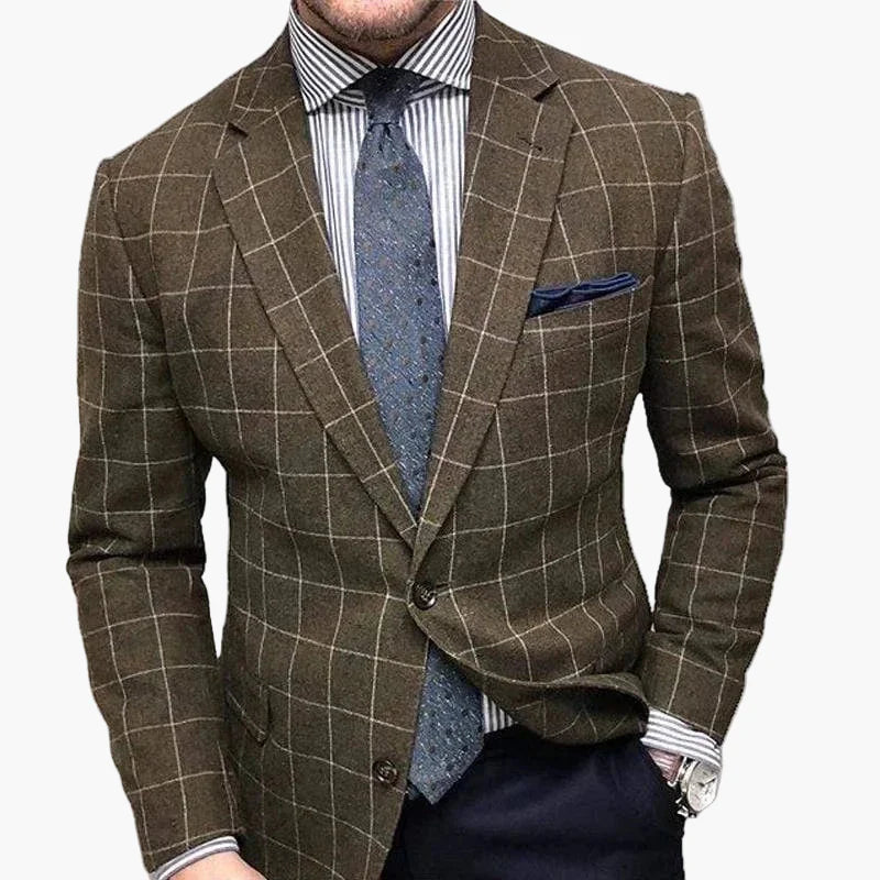 Veste à carreaux slim fit business moderne pour homme – Veste élégante pour le bureau et les occasions spéciales
