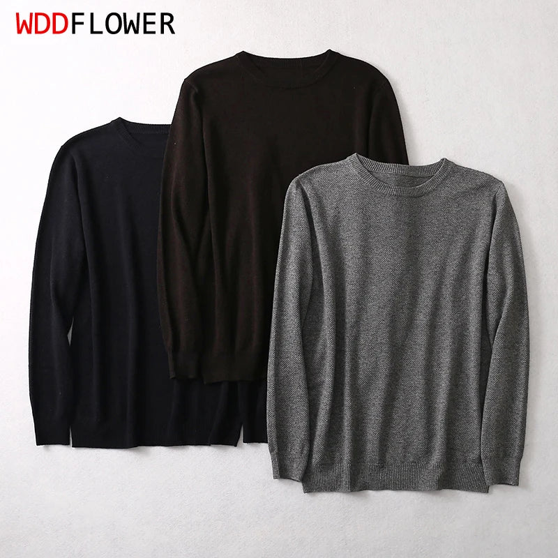 Unisex Langarm Pullover Rundhalsausschnitt Feinstrick