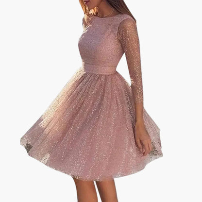 Vestido de noche y fiesta para mujer con lentejuelas y mangas 3/4 – Vestido de cóctel elegante para ocasiones festivas