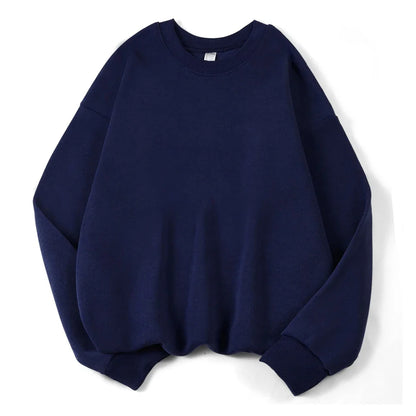 Unisex sweatshirt med rund hals, oversized genser i fiolett