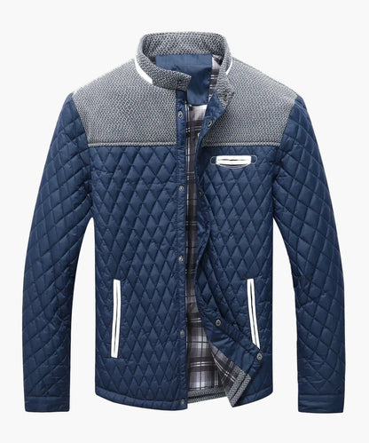 Doudoune matelassée homme bomber casual avec doublure à carreaux – veste de loisirs tendance pour le quotidien et le bureau