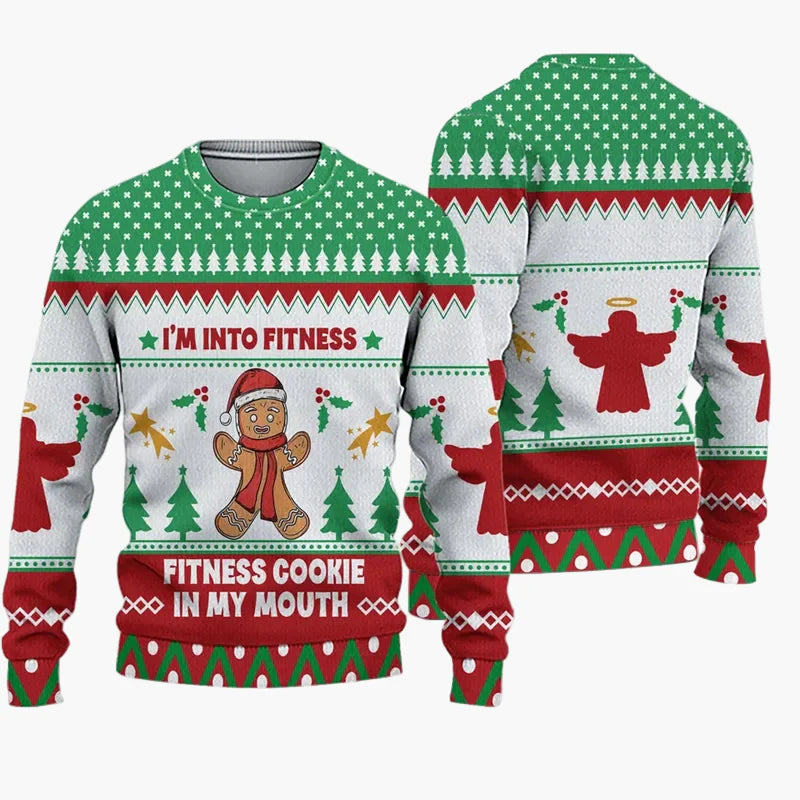 Maglione brutto di Natale da uomo – Divertente maglione da festa con scritta e motivo, ideale per Natale
