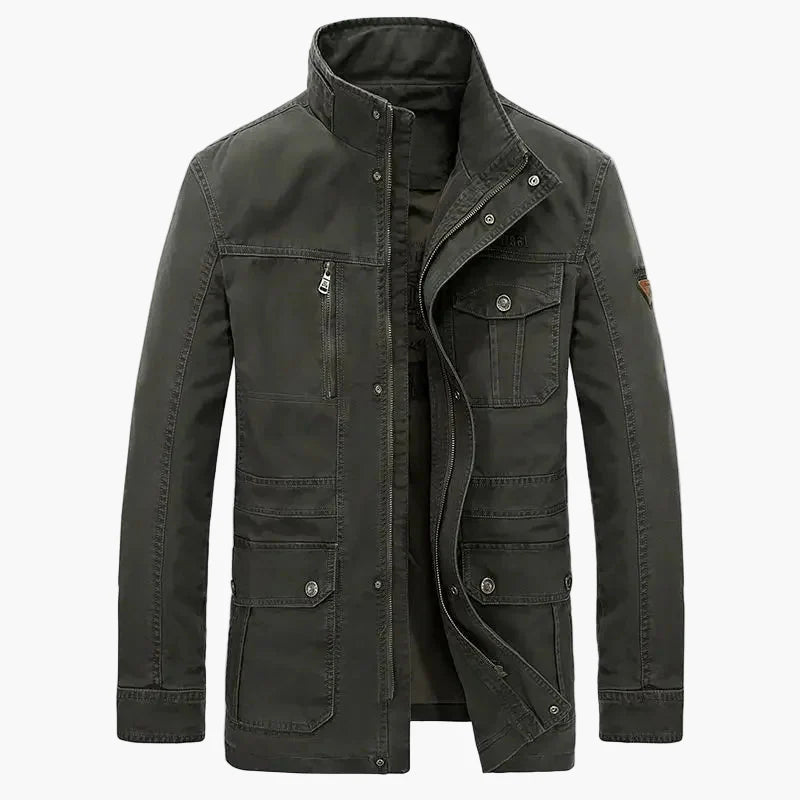 Herren Freizeitjacke mit Stehkragen und Mehrfach-Taschen – Urban Outdoor Stil