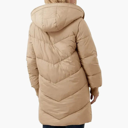 Cappotto trapuntato invernale da donna con cappuccio, giacca imbottita lunga, per tutti i giorni e tempo libero