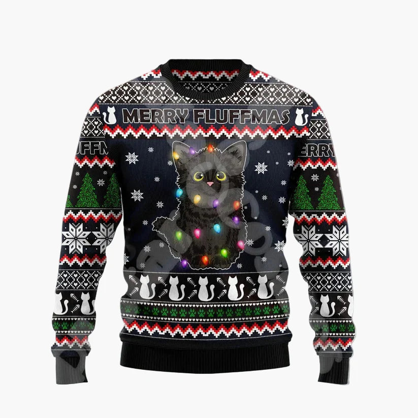 Heren kersttrui grappig kerstman op de schoorsteen – Originele Ugly Christmas Sweater voor feestdagen & feestjes