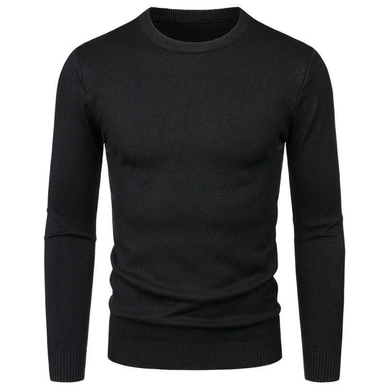 Herren Rundhals Pullover Strickwaren Langarm Basic Sweater