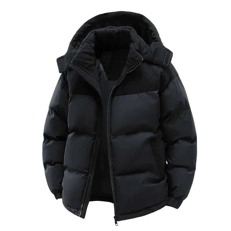 Chaqueta de invierno acolchada para hombre con capucha – Estilo urbano outdoor para días fríos