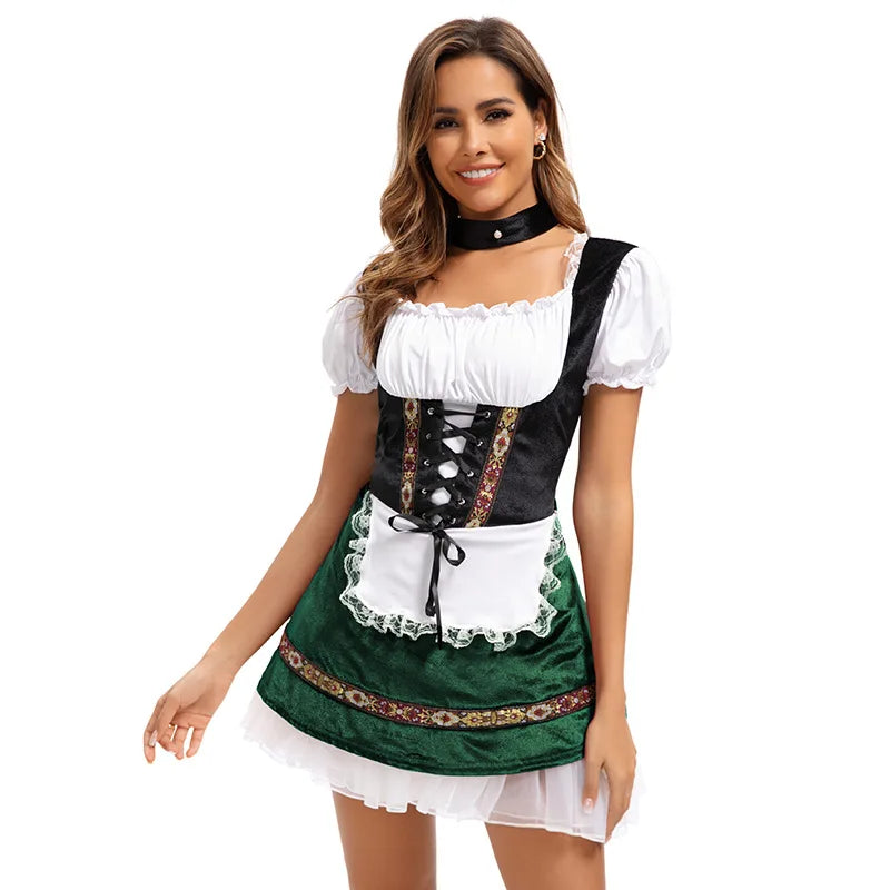 Damekostyme med dirndl, forkle og choker