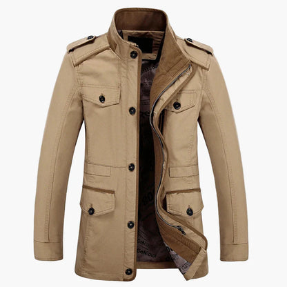 Herren Militärstil Freizeitjacke – Outdoor Übergangsjacke mit Taschen