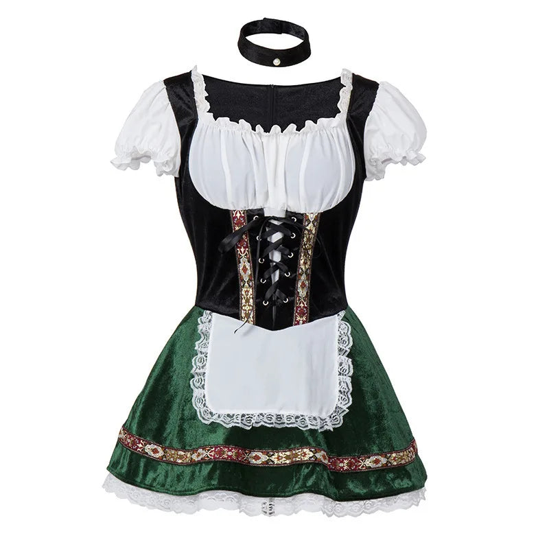 Damekostyme med dirndl, forkle og choker