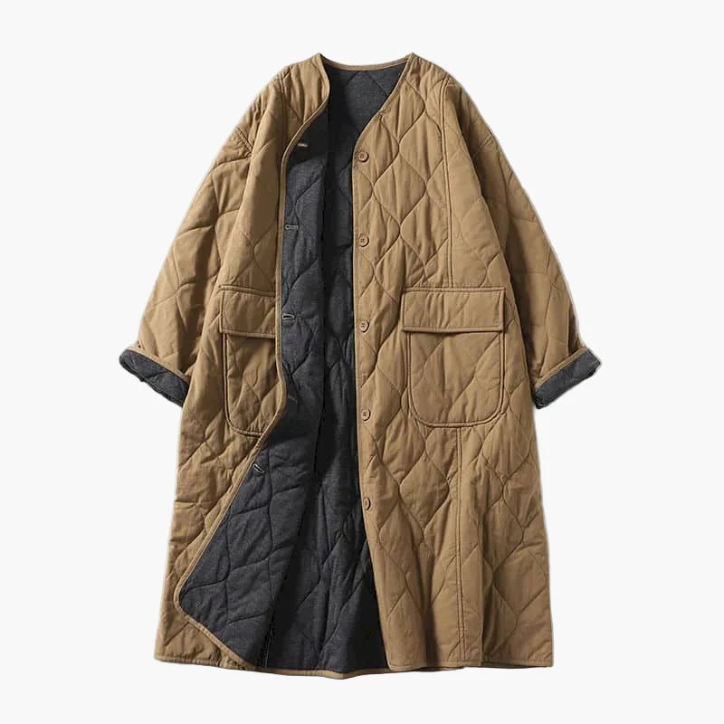 Dame quiltet frakke oversized stil til efterår og vinter – Afslappet komfort med store lommer