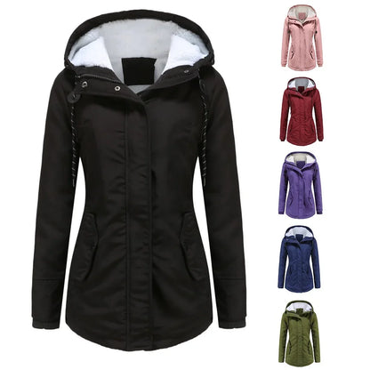 Veste d'hiver pour femme avec capuche – Parka cintrée pour le quotidien et l'extérieur
