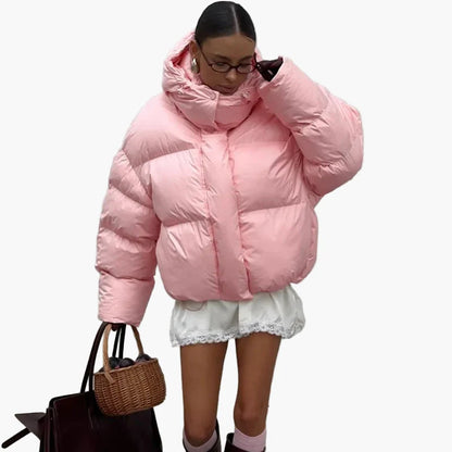 Damen Winter Steppjacke Oversized Streetstyle für Alltag und Freizeit