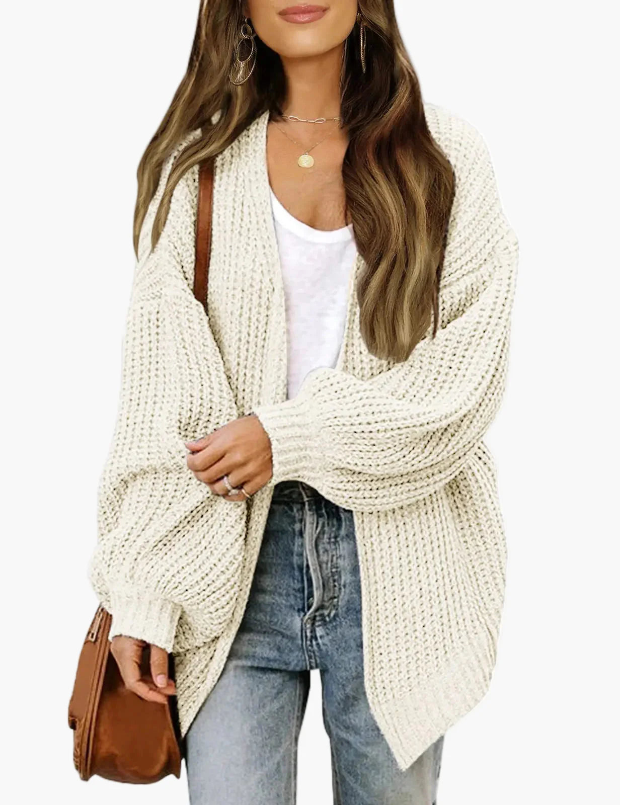 Damen Strick-Cardigan im lässigen Oversize-Stil – Perfekt für Alltag und Freizeit