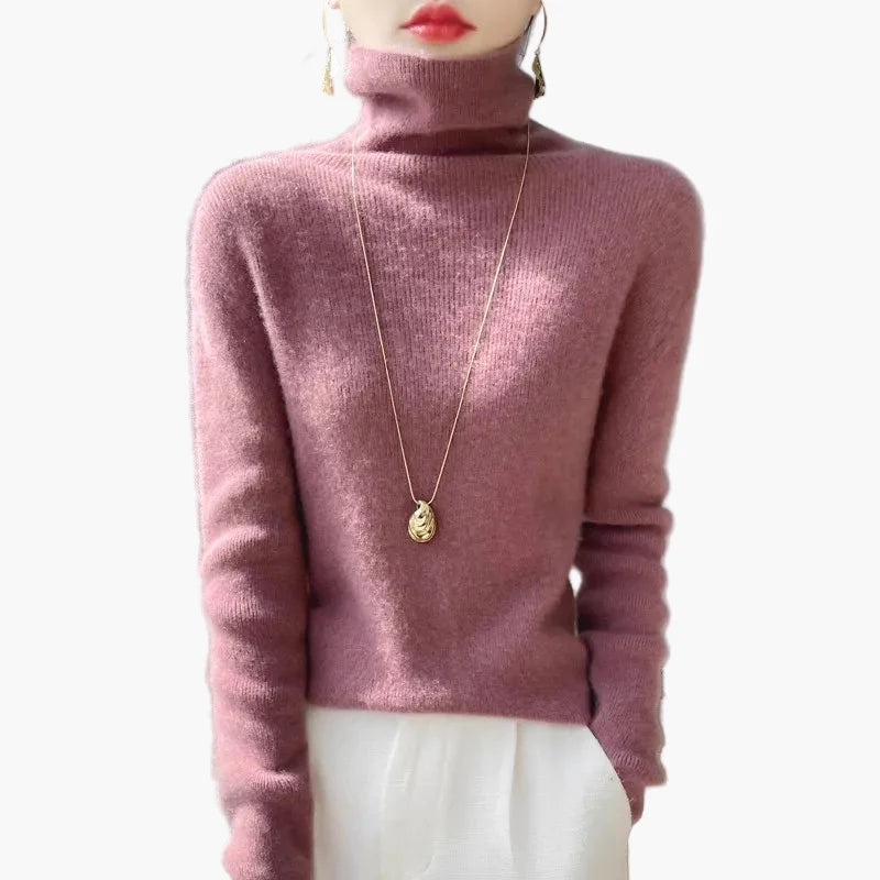 Damen Rollkragenpullover Elegant Minimalistisch – Perfekt für Büro & Alltag