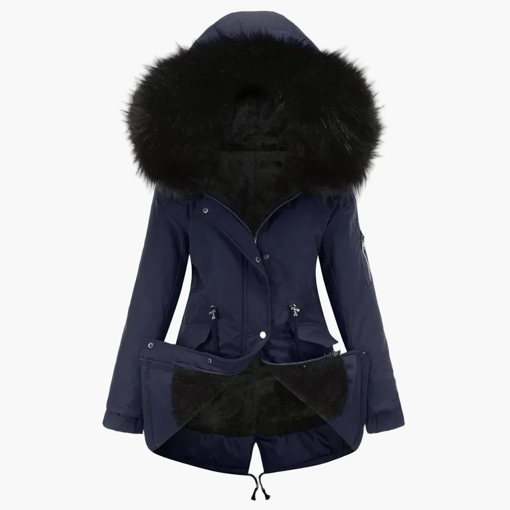 Dames winterparka met capuchon en nepbont – Modieuze jas voor koude dagen