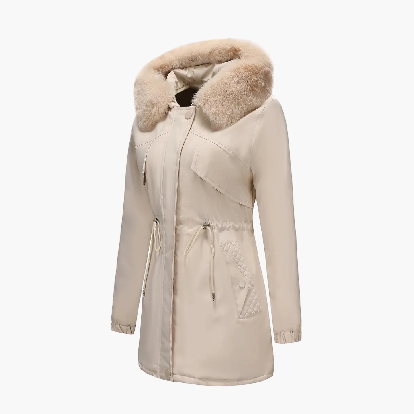 Dames winterjack met capuchon en nepbontkraag – Modieuze parka voor koude dagen