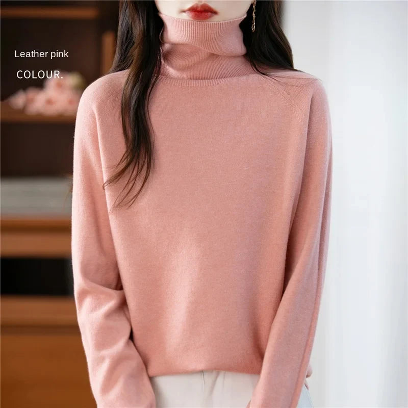 Dolcevita da donna a maniche lunghe, in maglia fine, modello basic