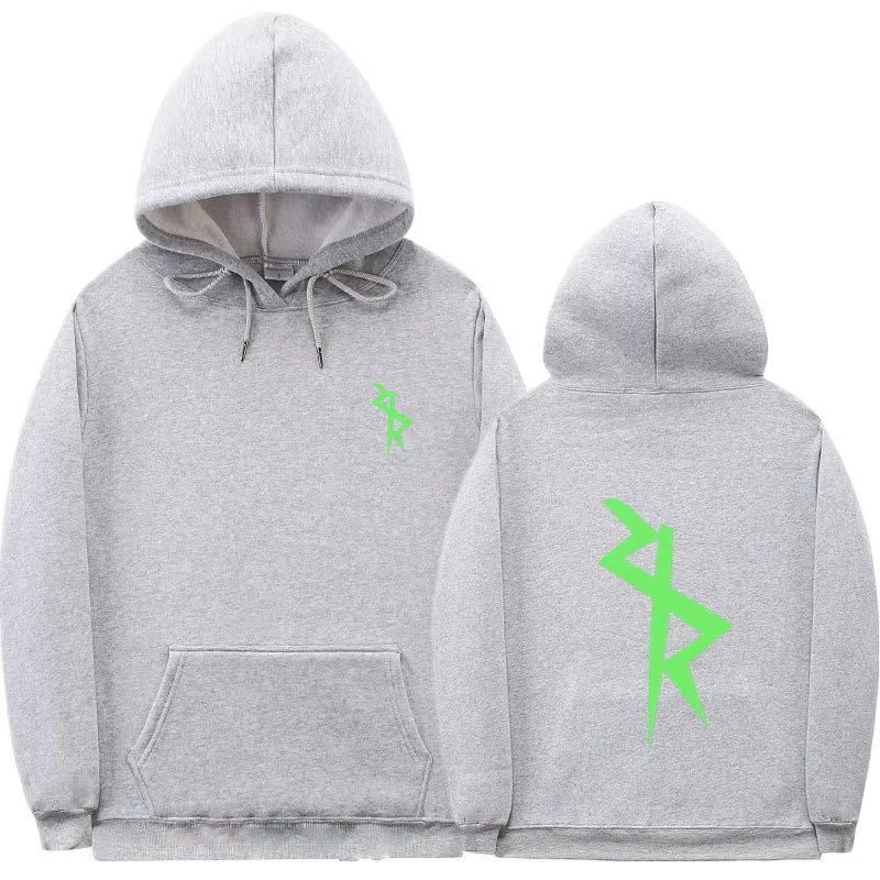 Unisexhoodie med huva och lysande logotyp