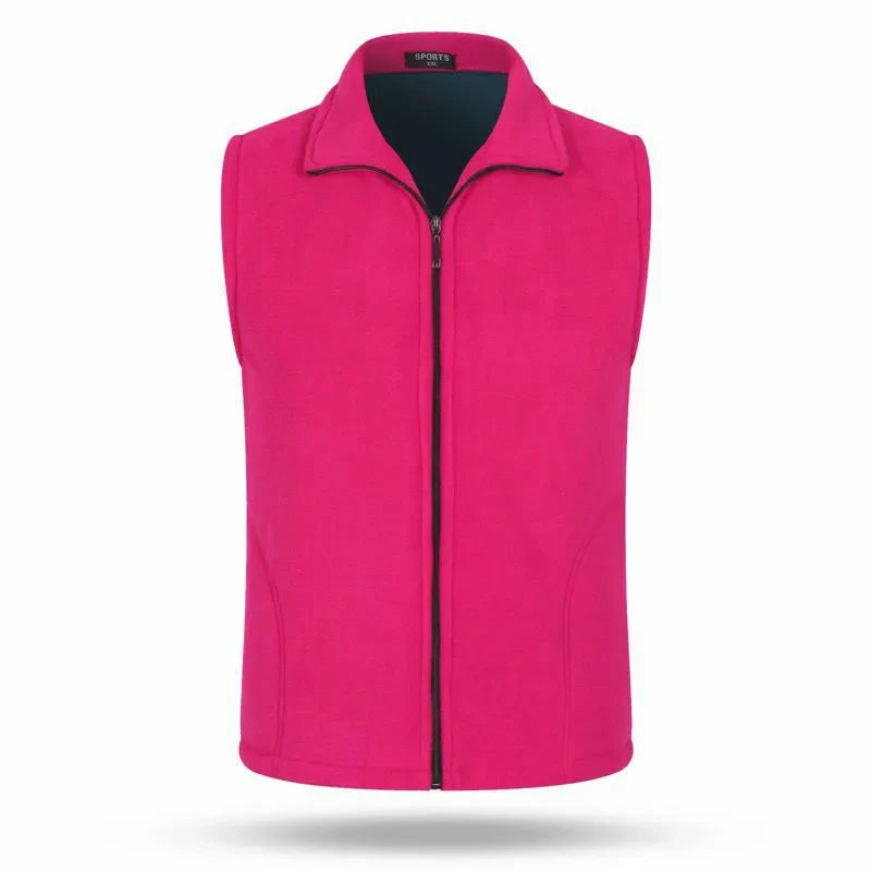 Fleece Weste mit Reißverschluss Stehkragen Damen oder Herren Unisex