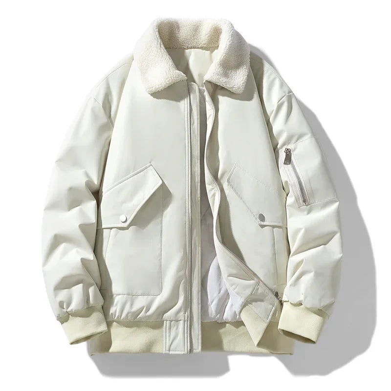 Herren Winter Bomberjacke mit Teddykragen – Modischer Freizeit- und Alltagsbegleiter