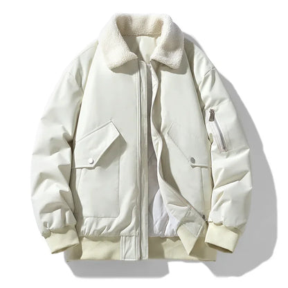 Herren Winter Bomberjacke mit Teddykragen – Modischer Freizeit- und Alltagsbegleiter