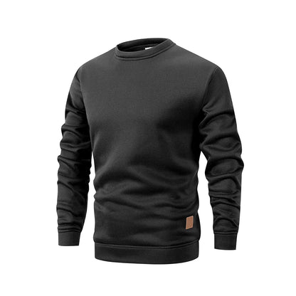 Herren Rundhals Pullover Melange Optik Langarm Sweatshirt