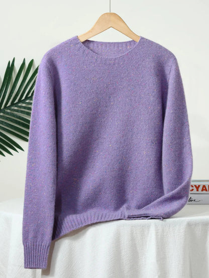 Maglione unisex a maniche lunghe con scollo rotondo e motivo mélange