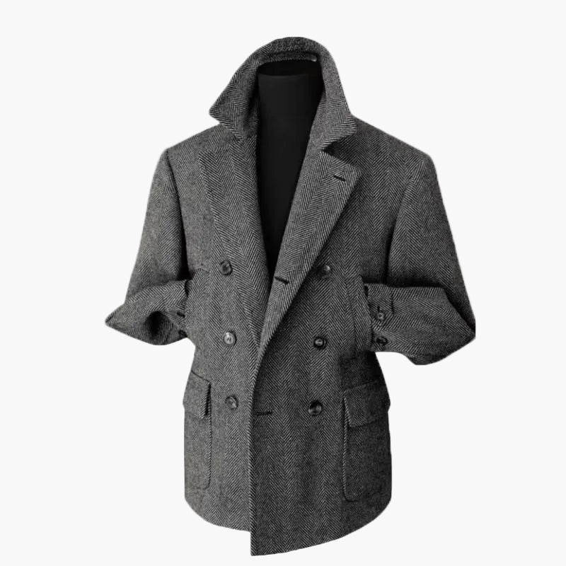 Herren Klassischer Doppelreihiger Blazer im Vintage-Stil – Eleganter Mantel für Business und Freizeit