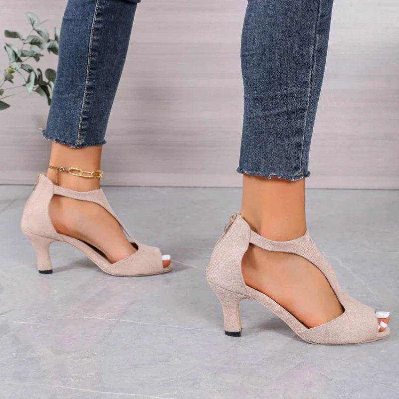 Damen Sandalette mit Absatz – Elegante T-Strap High Heels für festliche Anlässe und Alltag