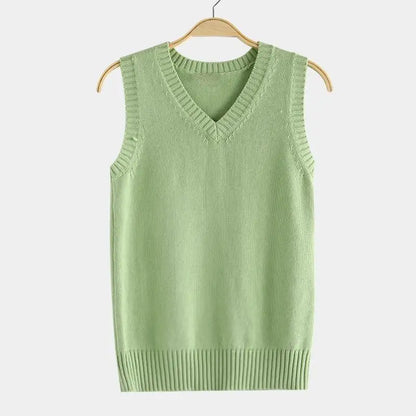 Unisex-strikvest med V-udskæring, uden ærmer