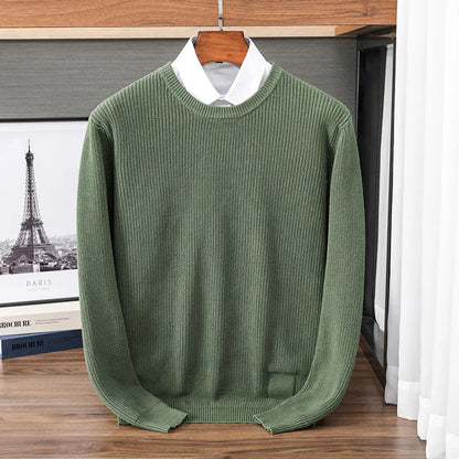 Pull homme à col rond en maille – sweat décontracté à manches longues, disponible en plusieurs couleurs