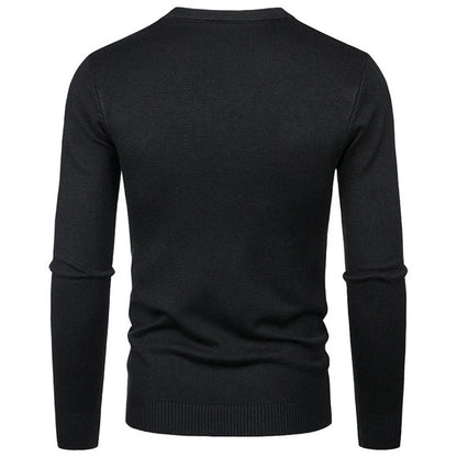 Herren Rundhals Pullover Strickwaren Langarm Basic Sweater