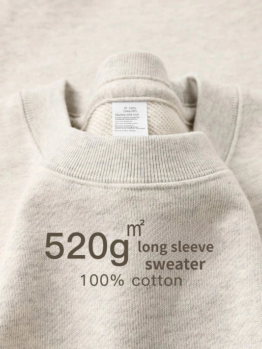Sudadera unisex de manga larga con cuello redondo, jaspeada