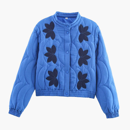 Chaqueta acolchada de mujer con estampado floral – Chaqueta de transición a la moda estilo boho para el día a día y tiempo libre