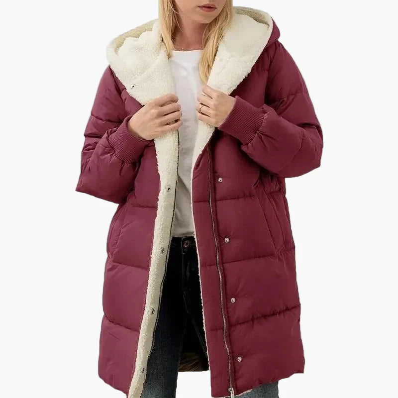 Cappotto trapuntato invernale da donna con cappuccio, giacca imbottita lunga, per tutti i giorni e tempo libero