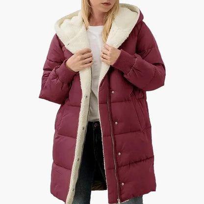 Cappotto trapuntato invernale da donna con cappuccio, giacca imbottita lunga, per tutti i giorni e tempo libero
